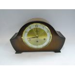 A Bentimo mantel clock together with a 19th Century pewter tankard and teapot (3)