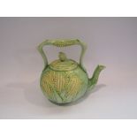 A Victorian Majolica corn teapot,