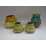 Four pieces iof Shelley to include a pair of vases,