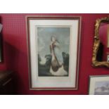 Bartolozzi after Lawrence: "Miss Farrens" colour print, framed and glazed,