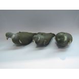 Three mid-20th Century rubber decoy pigeons