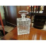 A large Art Deco cut glass decanter with stopper