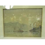 BERT WELLS ABWS (1918-?): "October Mist, Coniston Lake". 1951. Watercolour on paper.