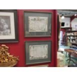 A pair of framed and glazed 19th Century coloured print maps of Norfolk and Suffolk,