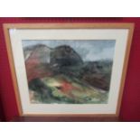 A late 20th Century framed and glazed watercolour, mountainous landscapes.