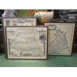 Five reproduction antique maps of Northern England including Yorkshire (North East West Ridings)