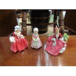 Three small/medium size Royal Doulton lady figurines "Lavinia" HN1955,
