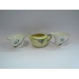 An Art Deco Royal Doulton "Tango" gravy boat and two pieces of Osborne china Deco tea wares