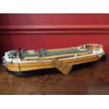 A handbuilt model paddle steamboat "Sir William" with figure and anchor etc.