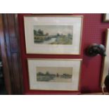 F.G. FRASER (XX) a pair of early 20th Century East Anglian waterway scenes. Watercolours.