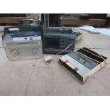 Three portable tape recorders including Philips and Benkson