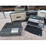 Three portable tape recorders including Sony,