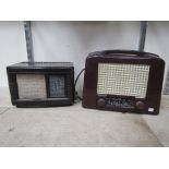Two Bakelite radios- Ecko U122 (crack to case) and Philips 208-U