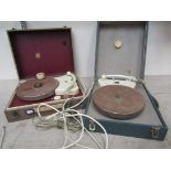 Two vintage portable record players- Phillips and Stella