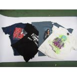 A collection of mostly early 2000's tour T shirts including Bob Dylan,