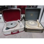 Two portable record players including HMV and Fidelity