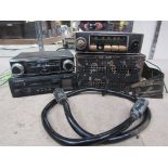 An S Smith and Sons (radiomobile) car radio control unit and amplifier unit and two other car