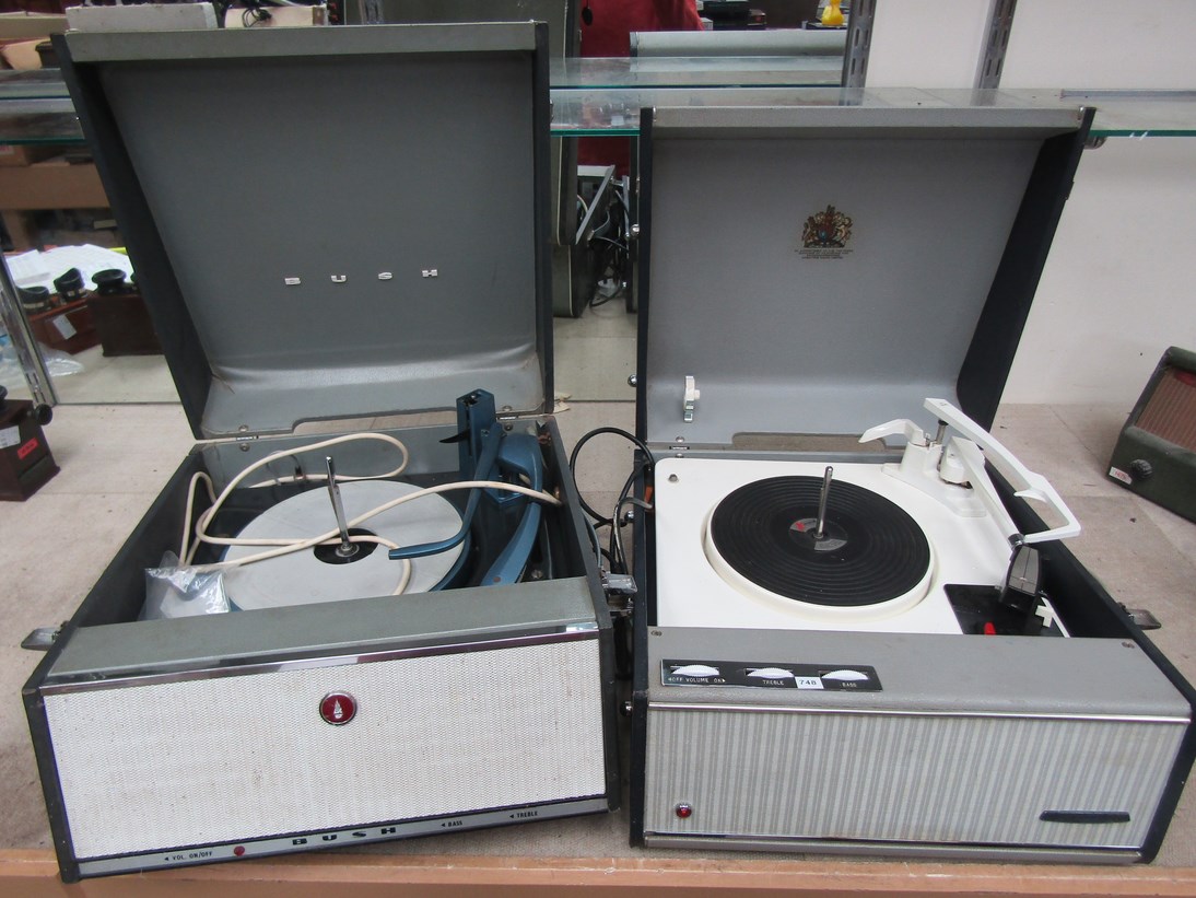 Two portable record players including Bush and Dynatron