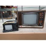 A Saisho portable television/radio and a 1970's Sony television