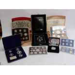 Proof coin sets including 2008 United Kingdom Royal Shield of Arms,