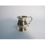 A Josiah Williams & Co silver miniature tankard, misshapen foot, London 1902, 6cm tall,