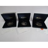 Three Westminster Mint 5oz coins including "2011 Royal Birthday",