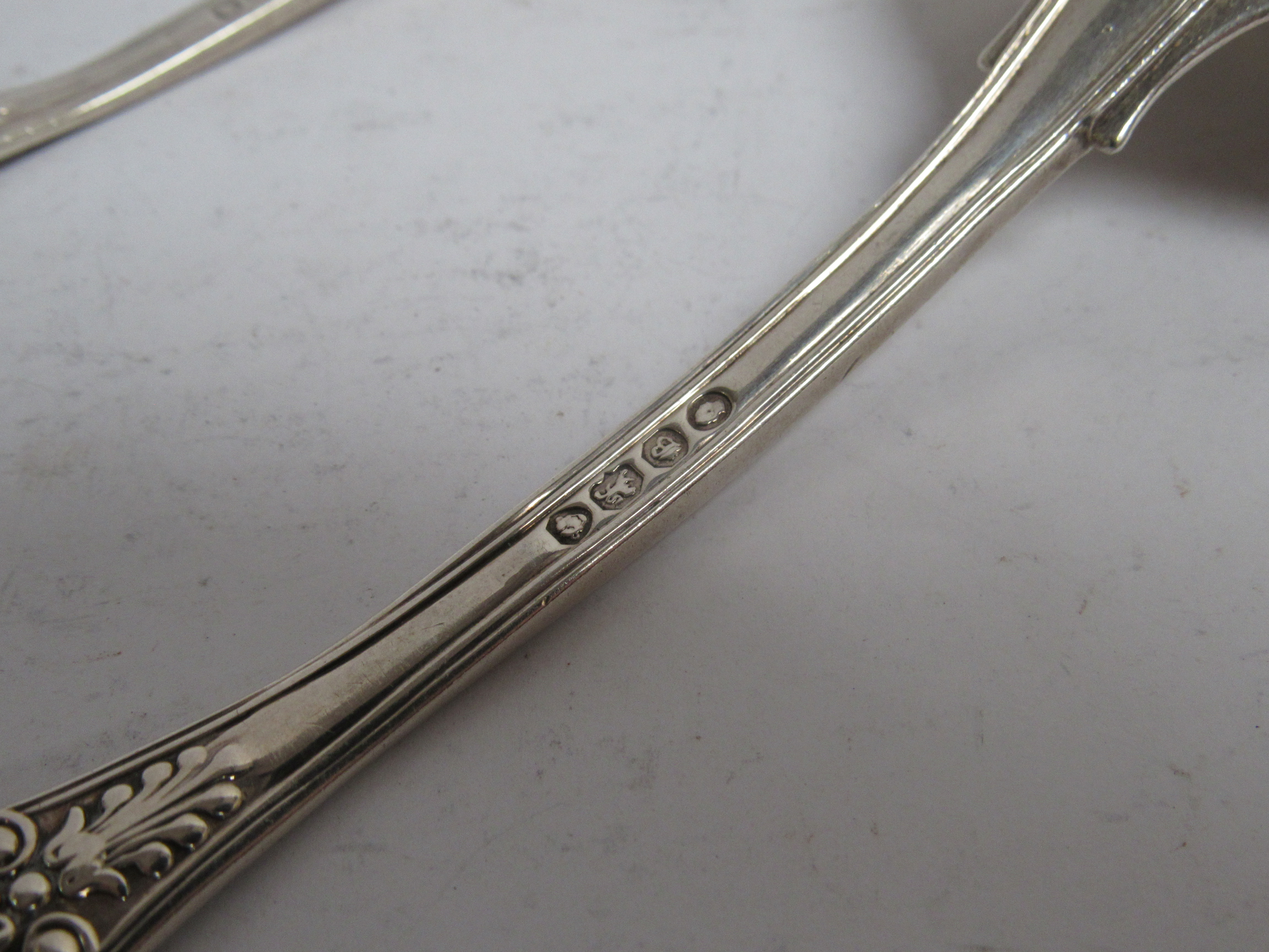 A pair of silver ladles, London 1837 with scallop detail, mongram to reverse of handle, - Image 3 of 3