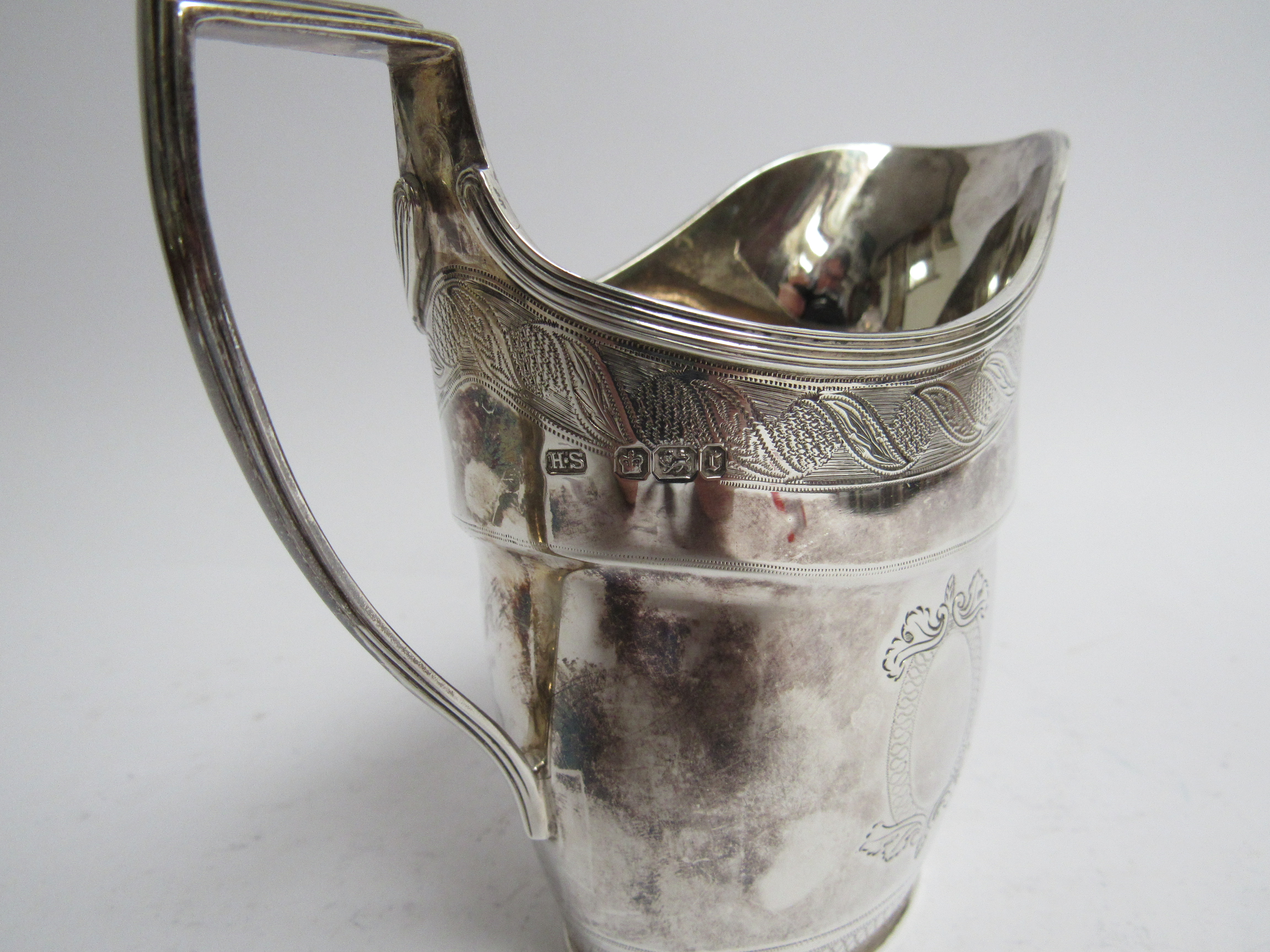 A Henry Stratford Georgian style silver milk jug Sheffield 1895 retailed by Pearce & Sons Leeds, - Image 2 of 3