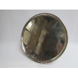 A Robert Sharp silver circular presentation tray relating to Charles Underwood Esq renown architect