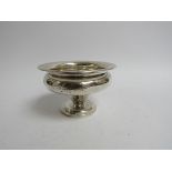 Chester 1908 silver pedestal bowl, makers mark rubbed, dented, 11.