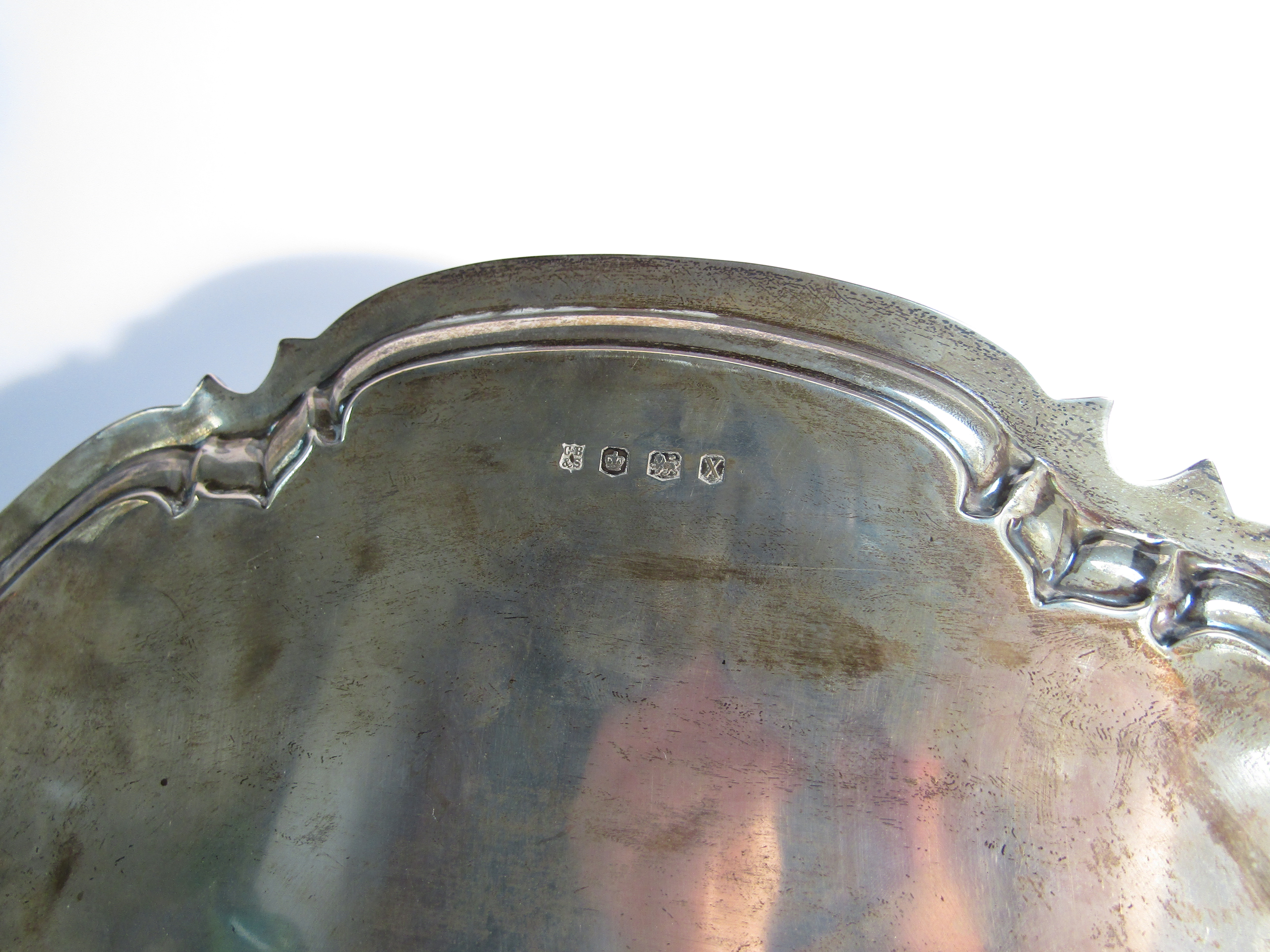 A Cooper Brothers & Sons Ltd silver waiter, Sheffield 1938, - Image 3 of 5