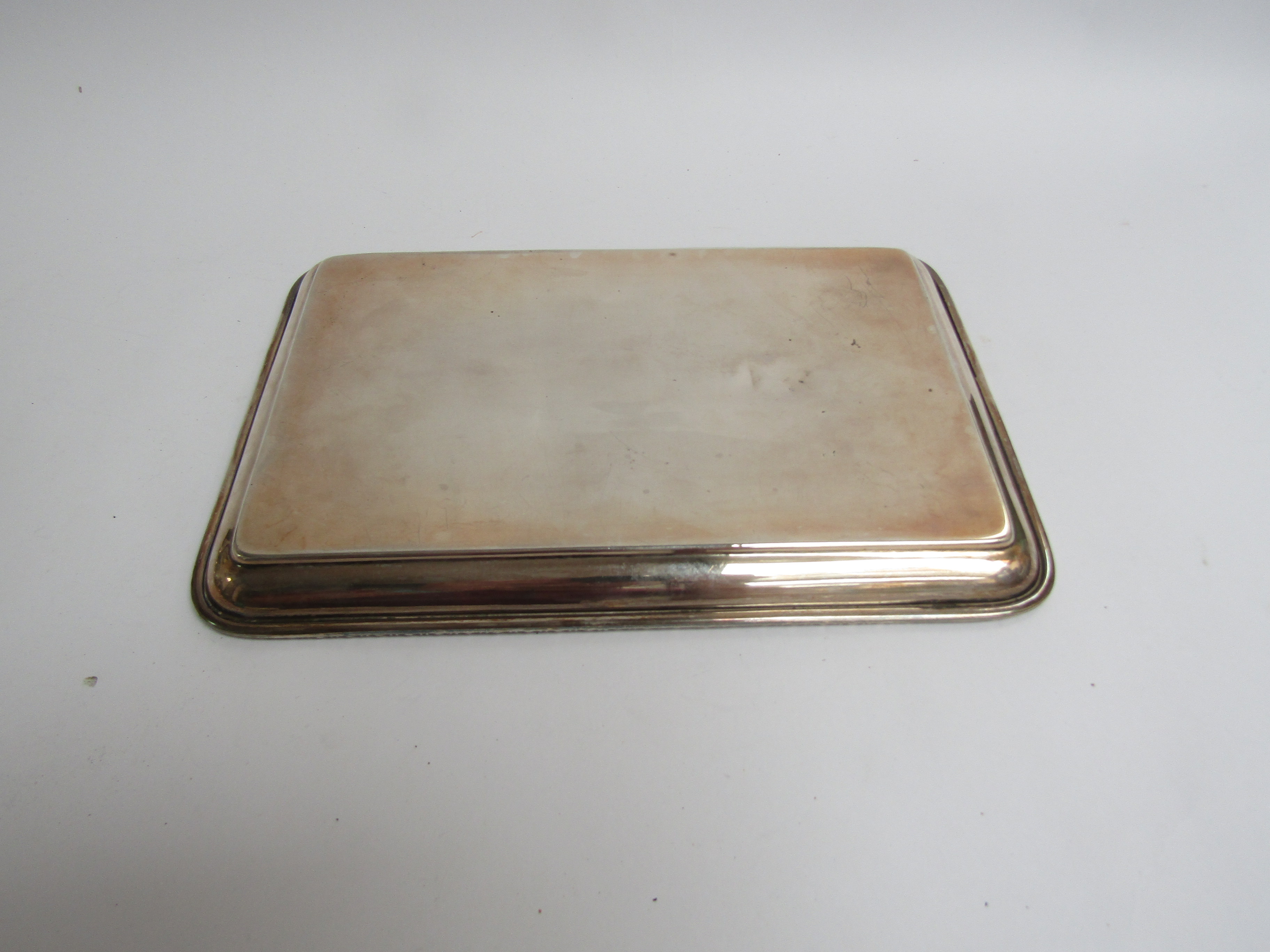 A Levi & Salaman silver tray with vacant central cartouche, engine turned detail, bobbin border, - Image 2 of 3