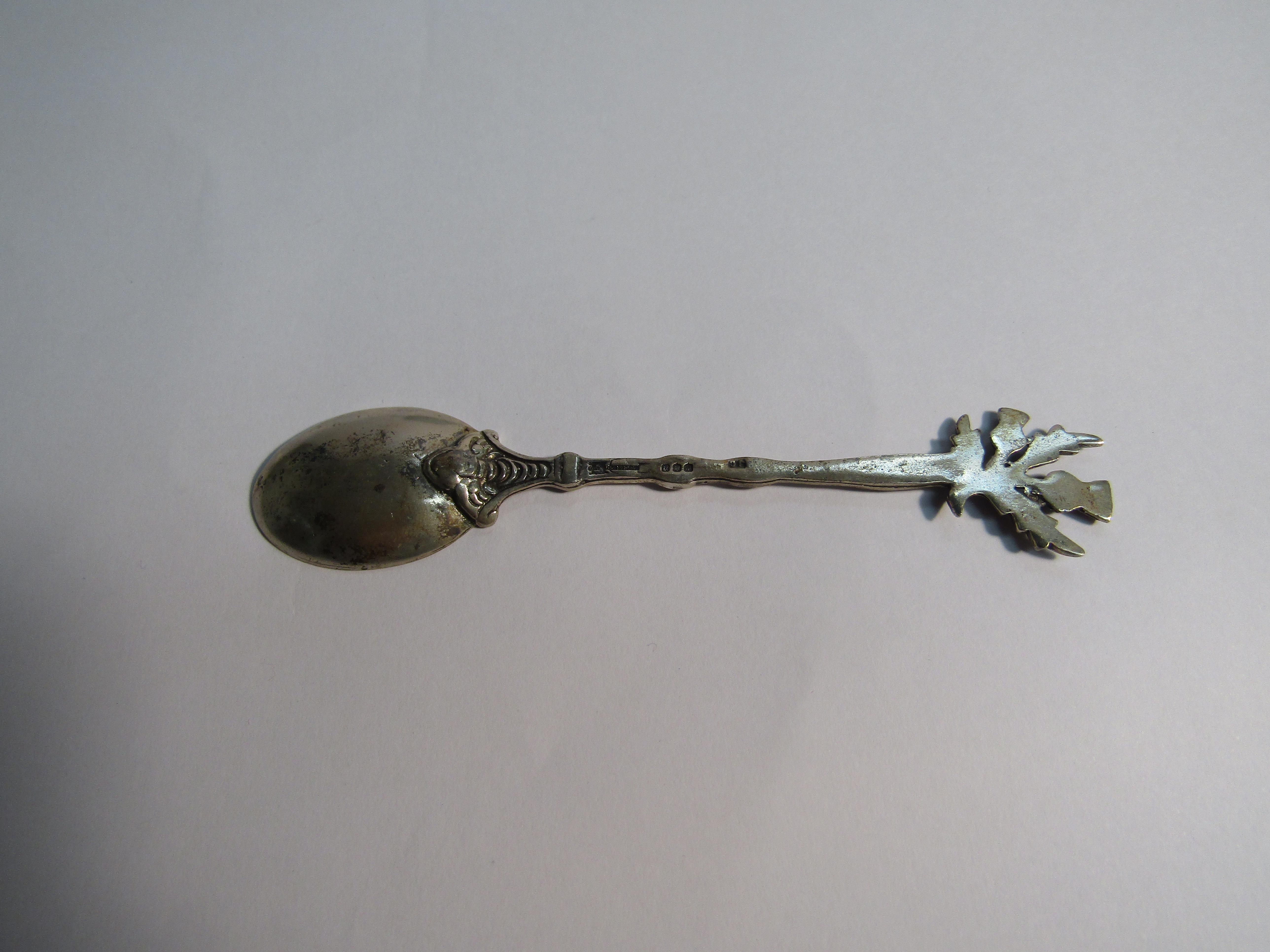 A set of six Edinburgh silver teaspoons with thistle finials, - Image 3 of 3