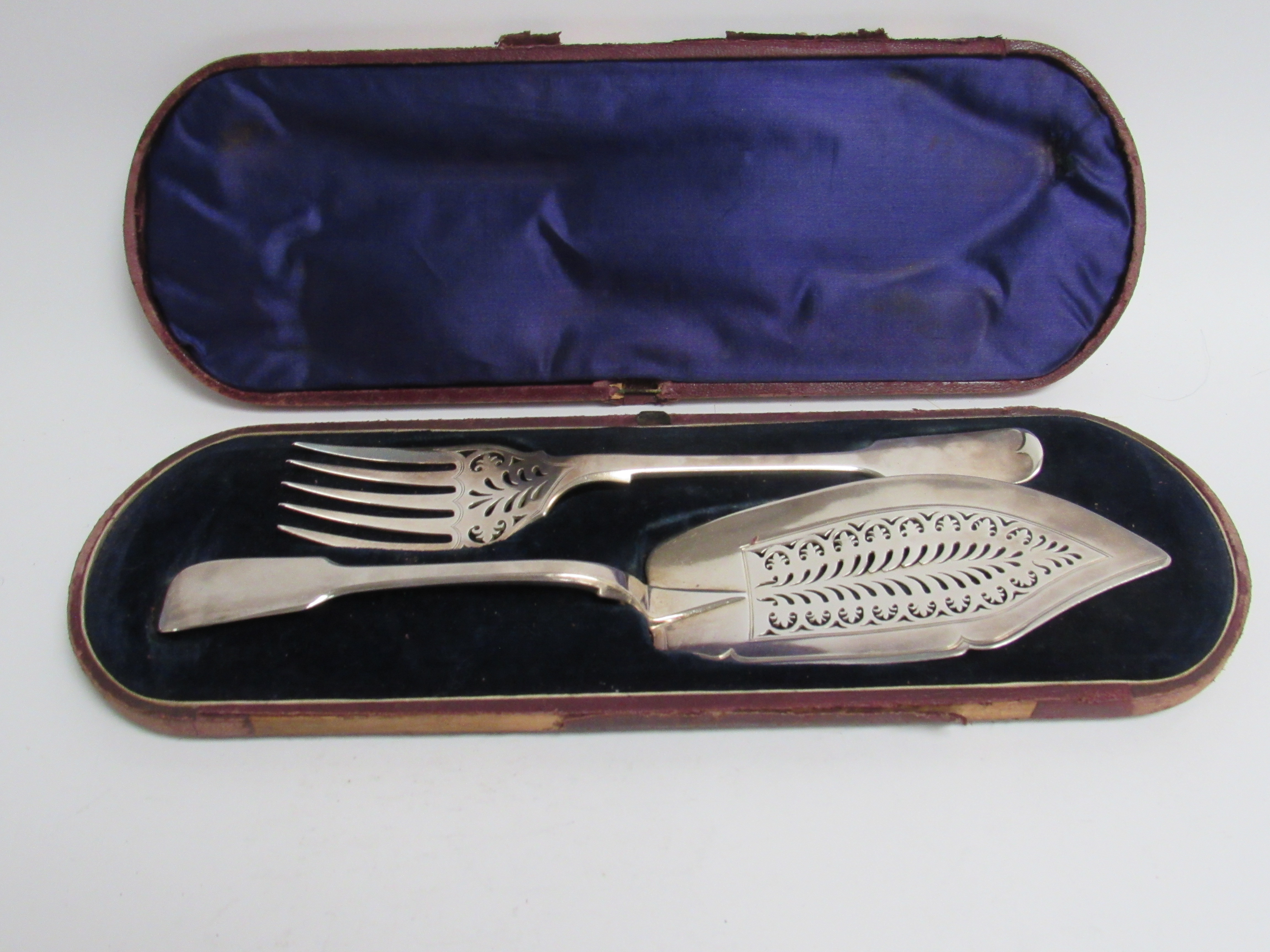 A silver serving knife London 1828 and William Hutton & Sons fork Sheffield 1878,