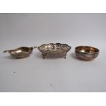Three silver dishes including, S.