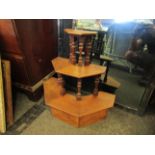 An oak Victorian three tier stand,