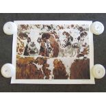 A Jennifer Brereton limited edition print entitled "Be Spotted" depicting cows,