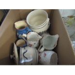 A quantity of studio style pottery and kitchen wares
