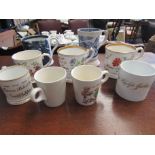 A collection of Victorian mugs,