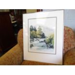 A limited edition print "Upper Morriston" river rapids, bu Gilbert Browne, 137/250,
