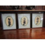 Three Naval portraits in Hogarth frames after John Molla; Captain full dress 1795-1812,