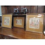 A set of three framed and glazed Swedish pictures