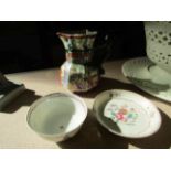 A Mason's Mandarin pattern Ironstone jug and a similar Newhall style saucer and dish (3)