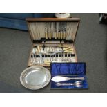 A cased canteen of cutlery,