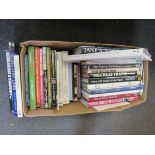 A box of Railway and Aircraft books, including Bruce Robertson: 'Sopwith, the man and his Aircraft',