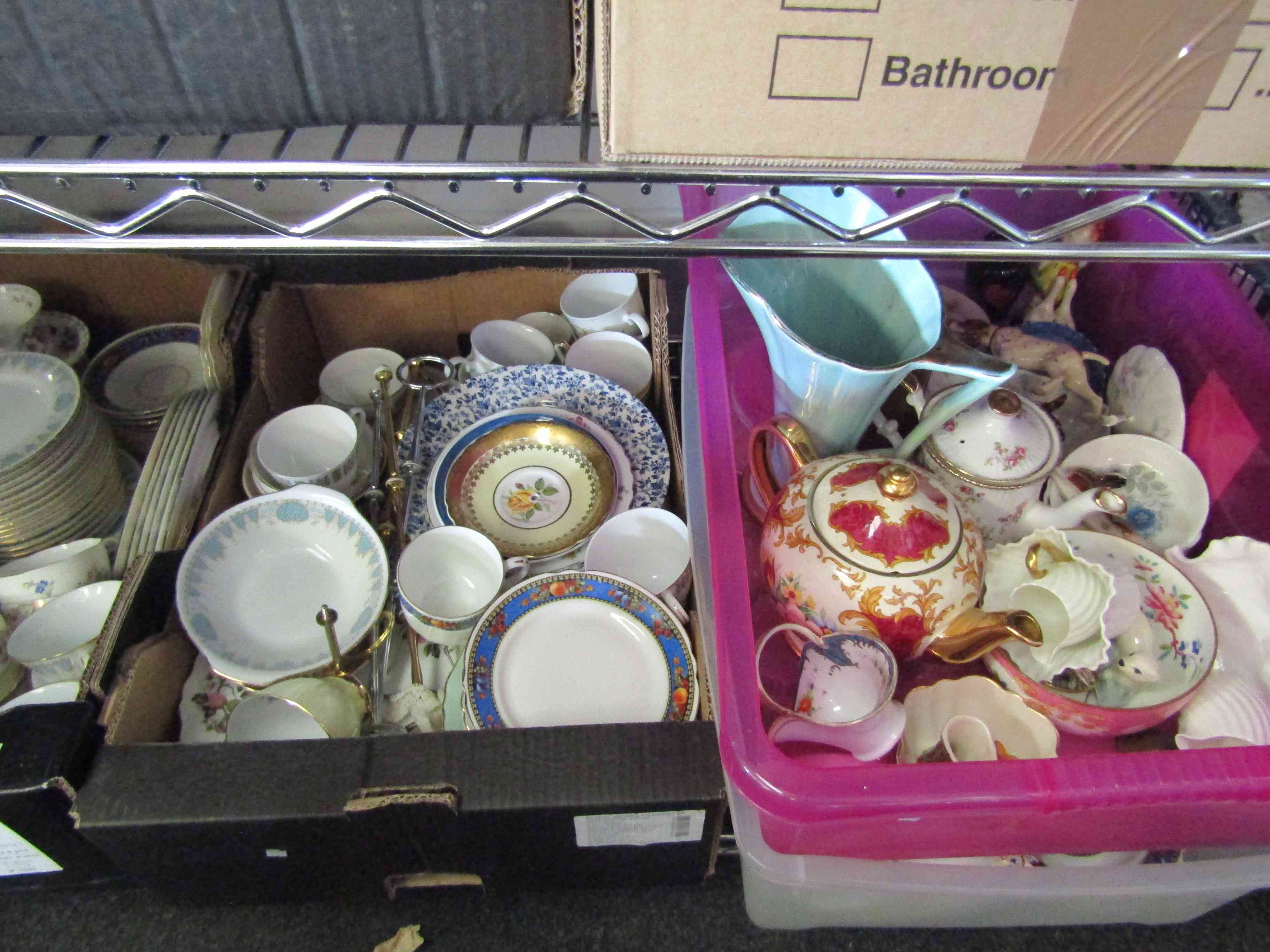 Six boxes of assorted 20th Century ceramic tea wares etc.