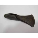 A bronze axe head, 16cm approx.