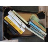 A box of antique reference volumes