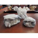 Three Lladro figural groups of polar bears and a seal