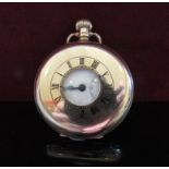 A 9ct gold half hunter pocket watch, 95.